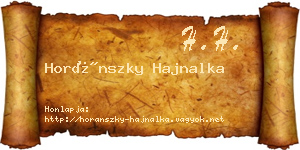 Horánszky Hajnalka névjegykártya